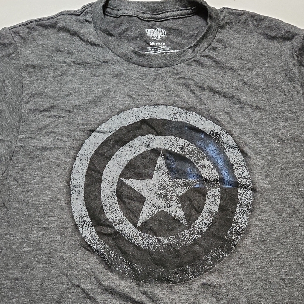 Marvel Gray Captain America Men's T-Shirt